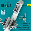 ResKit A-7E Corsair II air intakes, wheel bays, landing gears, wheels for Trumpeter kit (3D Printed)