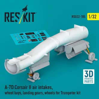   ResKit A-7D Corsair II air intakes, wheel bays, landing gears, wheels for Trumpeter kit (3D Printed)