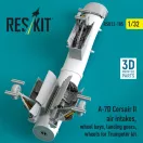 ResKit A-7D Corsair II air intakes, wheel bays, landing gears, wheels for Trumpeter kit (3D Printed)