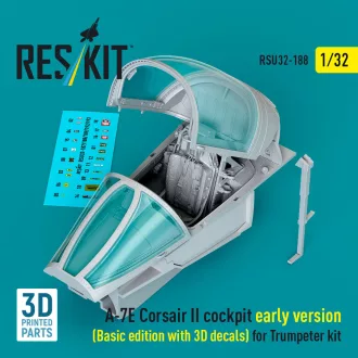   ResKit A-7E Corsair II early cockpit (Basic edition with 3D decals) for Trumpeter kit (3D Printed)