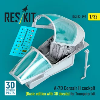   ResKit A-7D Corsair II cockpit (Basic edition with 3D decals) for Trumpeter kit (3D Printed)