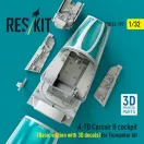 ResKit A-7D Corsair II cockpit (Basic edition with 3D decals) for Trumpeter kit (3D Printed)