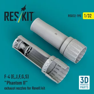   ResKit F-4 (E, J, F, G, S) Phantom II exhaust nozzles for Revell kit (3D Printed)