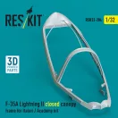 ResKit F-35A Lightning II closed canopy frame for Italeri / Academy kit (3D Printed)