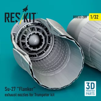   ResKit Su-27 Flanker exhaust nozzles for Trumpeter kit (3D Printed)