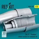 ResKit Su-27 Flanker exhaust nozzles for Trumpeter kit (3D Printed)