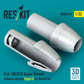   ResKit F/A-18E/F/G Super Hornet exhaust nozzles (type 2) for Revell kit (3D Printed)