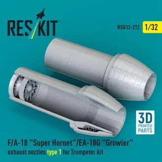   ResKit F/A-18 Super Hornet/EA-18G Growler exhaust nozzles type 1 for Trumpeter kit (3D Printed)