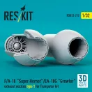 ResKit F/A-18 Super Hornet/EA-18G Growler exhaust nozzles type 1 for Trumpeter kit (3D Printed)