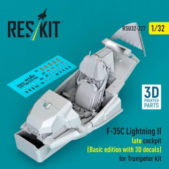   ResKit F-35C Lightning II late cockpit (Basic edition with 3D decals) for Trumpeter kit (3D Printed)
