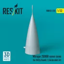 ResKit Mirage 2000B nose cone for Kitty Hawk / Zimimodel kit (3D Printed)