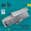 ResKit F-16 Fighting Falcon (F100-PW-220) open exhaust nozzle for Academy / AFV Club kit (3D Printed)