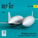 ResKit 150 gallon underwing fuel tanks (F-5E, F, N, F-20, AT-3) (2 pcs) (3D Printed)