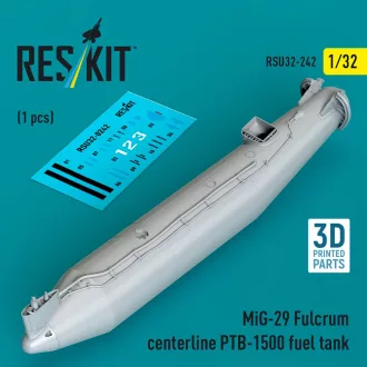   ResKit MiG-29 Fulcrum centerline PTB-1500 fuel tank (1 pcs) (3D Printed)