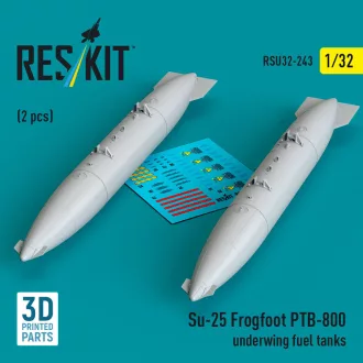   ResKit Su-25 Frogfoot PTB-800 underwing fuel tanks (2 pcs) (3D Printed)
