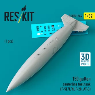   ResKit 150 gallon centerline fuel tank (F-5E/F/N, F-20, AT-3) (1 pcs) (3D Printed)