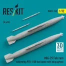 ResKit MiG-29 Fulcrum underwing PTB-1150 fuel tanks with wing pylons (2 pcs) (3D Printed)