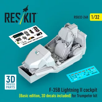   ResKit ?F-35B Lightning II cockpit (Basic edition, 3D decals included) (3D Printed) for Trumpeter