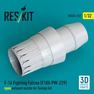   ResKit F-16 Fighting Falcon (F100-PW-229) open exhaust nozzle for Tamiya kit (3D Printed)
