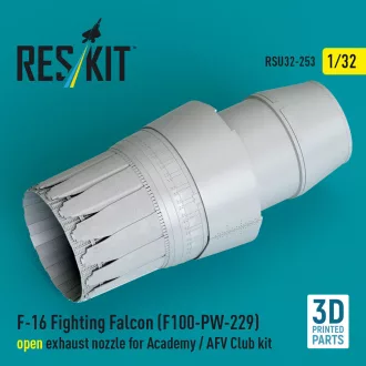   ResKit F-16 Fighting Falcon (F100-PW-229) open exhaust nozzle for Academy / AFV Club kit (3D Printed)