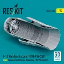 ResKit F-16 Fighting Falcon (F100-PW-229) open exhaust nozzle for Academy / AFV Club kit (3D Printed)