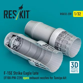   ResKit F?15E Strike Eagle late (F100-PW-229) open exhaust nozzles for Tamiya kit (3D Printed)