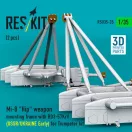 ResKit Mi-8 Hip weapon mounting frame with BD3-57KrV (USSR/UKRAINE Early) for Trumpeter kit (2 pcs) (3D Printed)