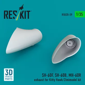   ResKit SH-60F, SH-60B, MH-60R exhaust (3D Printed) for Kitty Hawk / Zimi Model