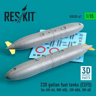   ResKit 230 gallon fuel tanks (CEFS) for AH-64, MH-60L, UH-60A, HH-60 (3D Printed) (2 pcs)