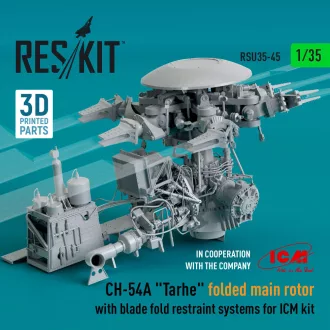   ResKit CH-54A Tarhe folded main rotor with blade fold restraint systems for ICM kit (3D Printed)