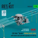ResKit CH-54A Tarhe folded main rotor with blade fold restraint systems for ICM kit (3D Printed)