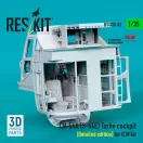 ResKit CH-54A (S-64E) Tarhe cockpit (Detailed edition) for ICM kit (3D Printed)