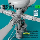 ResKit AH-64E late Apache unfolded main rotor, late blades, MUMT, AN/APG-78 Longbow for Takom/Snowman kit (3D Printed)