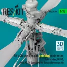 ResKit AH-64D late Apache unfolded main rotor, late blades, MUMT, AN/APG-78 Longbow for Takom/Snowman kit (3D Printed)