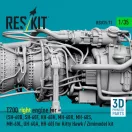 ResKit T700 right engine (SH-60B, SH-60F, HH-60H, MH-60R, MH-60S, MH-60L, UH-60A, HH-60) for Kitty Hawk / Zimimodel kit (3D Printed)