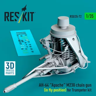   ResKit AH-64 Apache M230 chain gun (in fly position) for Trumpeter kit (3D Printed)