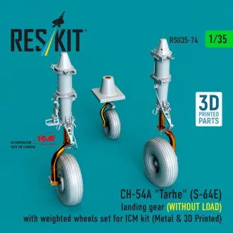   ResKit CH-54A Tarhe(S-64E) landing gear (WITHOUT LOAD) with weighted wheels set for ICM kit (Metal & 3D Printed)