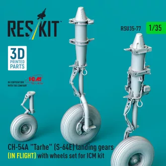   ResKit CH-54A Tarhe(S-64E) landing gear (IN FLIGHT) with wheels set for ICM kit (3D Printed)