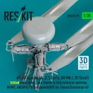 ResKit AH-64E late Apache folded main rotor, late blades & fold restraint systems, MUMT, AN/APG-78 Longbow for Takom/Snowman kit (3D Printed)