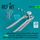ResKit AH-64E late Apache folded main rotor, late blades & fold restraint systems, MUMT, AN/APG-78 Longbow for Takom/Snowman kit (3D Printed)