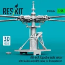 ResKit AH-64A Apache main rotor with blades and ADSS radar for Trumpeter kit (3D Printed)