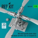 ResKit AH-64A Apache main rotor with blades and ADSS radar for Trumpeter kit (3D Printed)