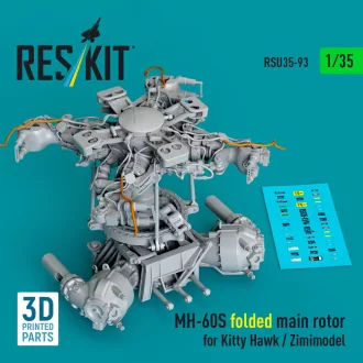   ResKit MH-60S folded main rotor for Kitty Hawk / Zimimodel (3D Printed)