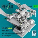 ResKit MH-60S folded main rotor with blade fold restraint systems (3D Printed) for Academy