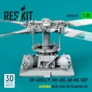 ResKit UH-60M/L/P, MH-60G, AH-60L DAP unfolded main rotor (3D Printed) for Academy
