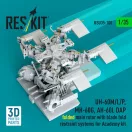 ResKit UH-60M/L/P, MH-60G, AH-60L DAP folded main rotor with blade fold restraint systems (3D Printed) for Academy