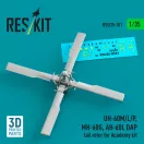 ResKit UH-60M/L/P, MH-60G, AH-60L DAP tail rotor (3D Printed) for Academy