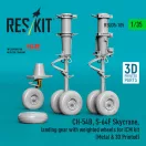ResKit CH-54B, S-64F Skycrane, landing gear with weighted wheels (Metal & 3D Printed) for ICM