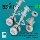 ResKit CH-54B, S-64F Skycrane, landing gear with weighted wheels (Metal & 3D Printed) for ICM