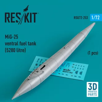   ResKit MiG-25 ventral fuel tank (5280 litre) (1 pcs) (3D Printed)